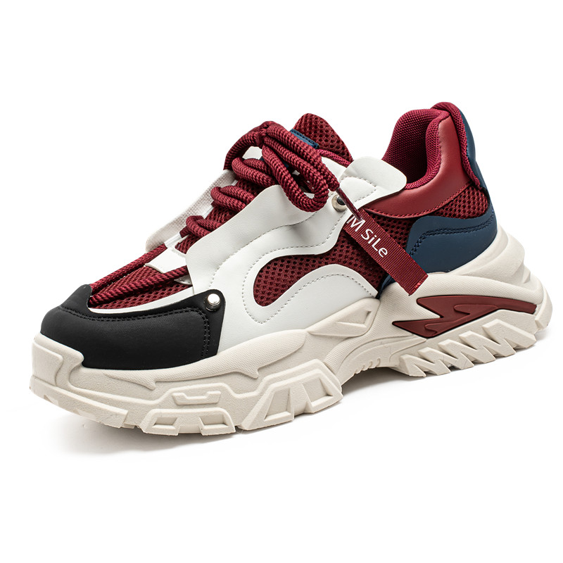 

King Jinmai Низкие массивные кроссовки мужские бело-красные, цвет White Red