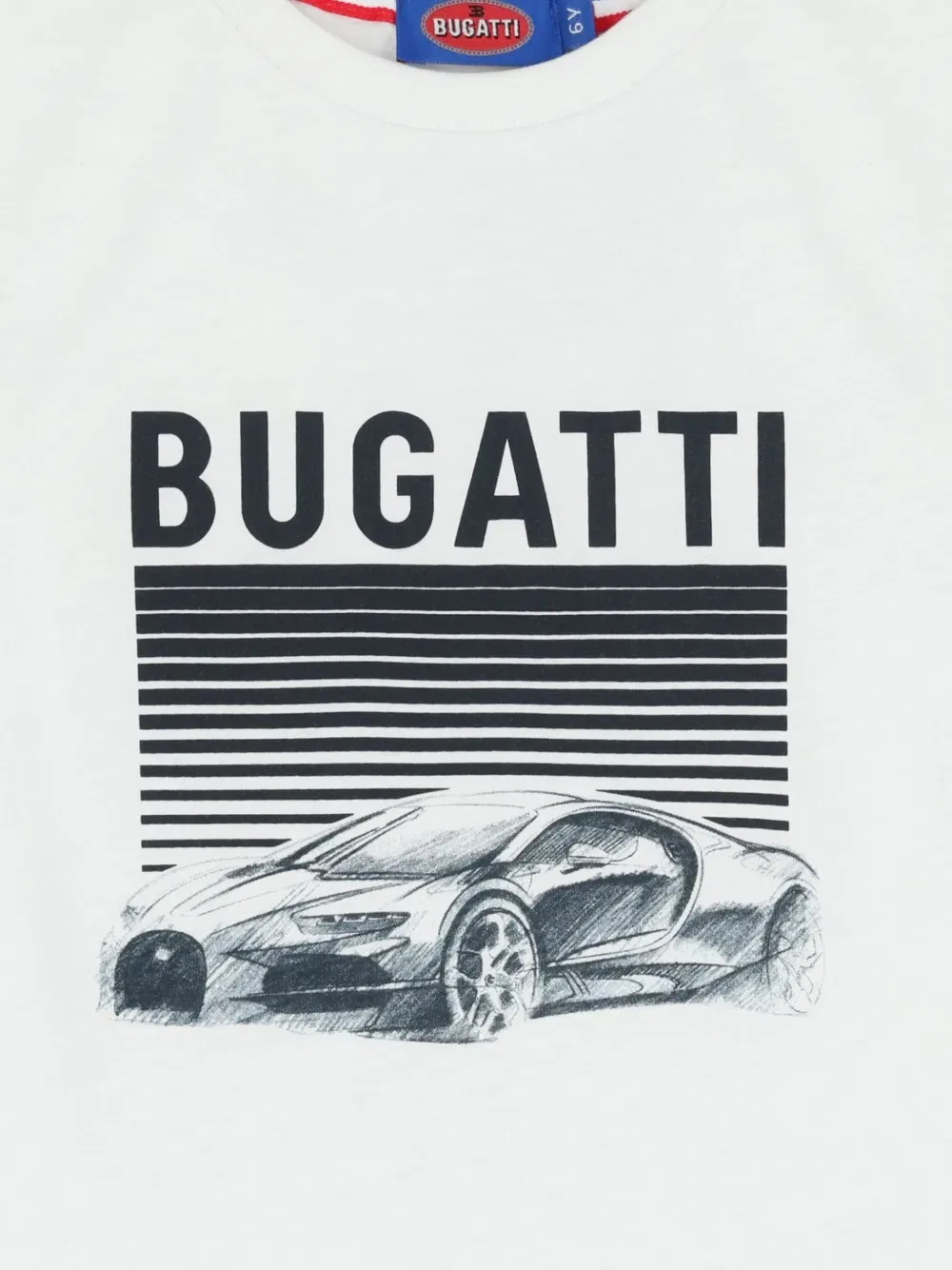 Футболка с автомобильным принтом Bugatti Kids, белый — фото 3