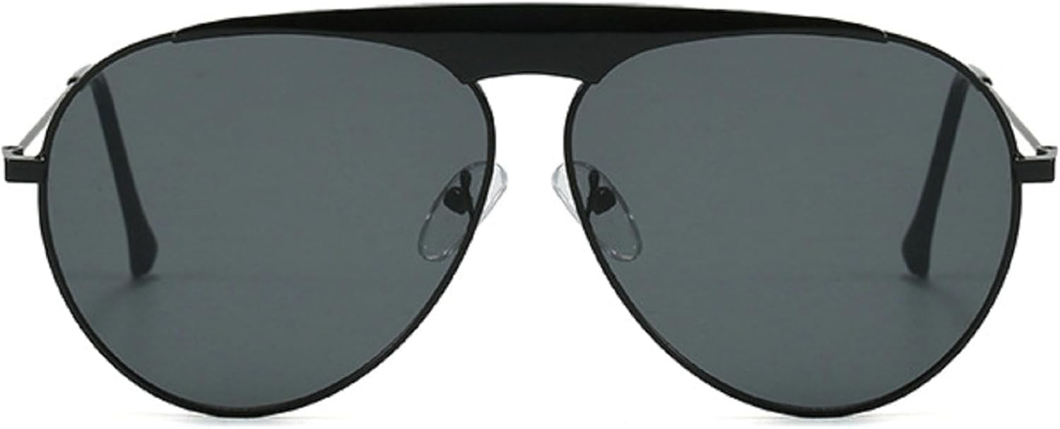 

Большие солнцезащитные очки-пилот для женщин, винтажные металлические круглые солнцезащитные очки в оправе 2025 года, модные очки для мужчин для активного отдыха и вождения mincl, Black