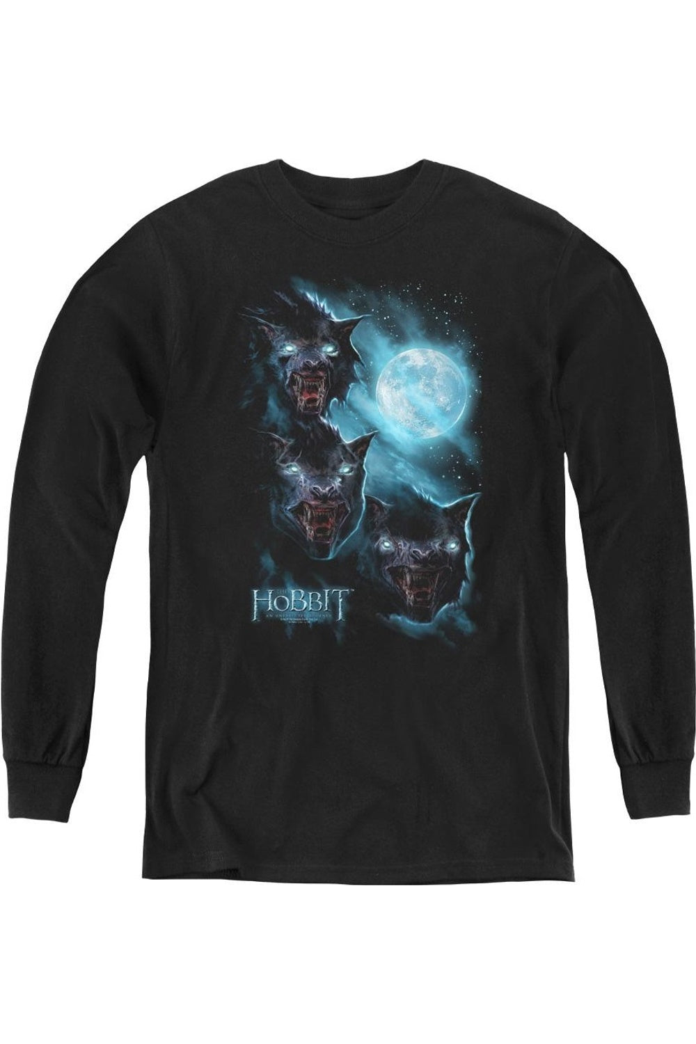 

Футболка с длинным рукавом The Hobbit Three Warg Moon для подростков Gildan, черный