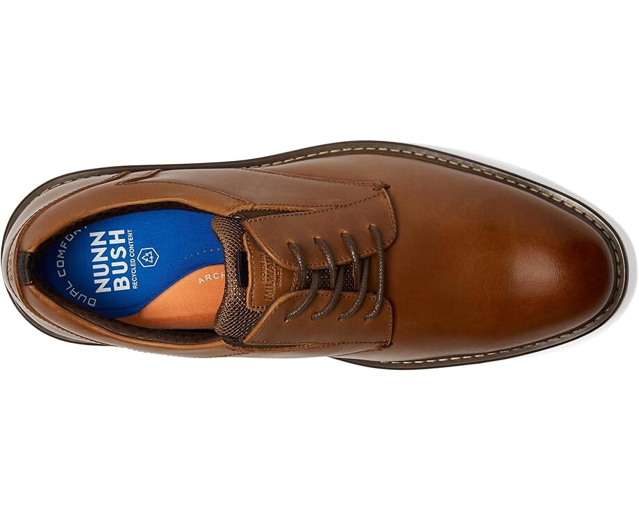 Оксфорды Nunn Bush Griff Plain Toe Oxford Lightweight and Comfortable for All Occasions Leather Lace Up, цвет Cognac — фото 2