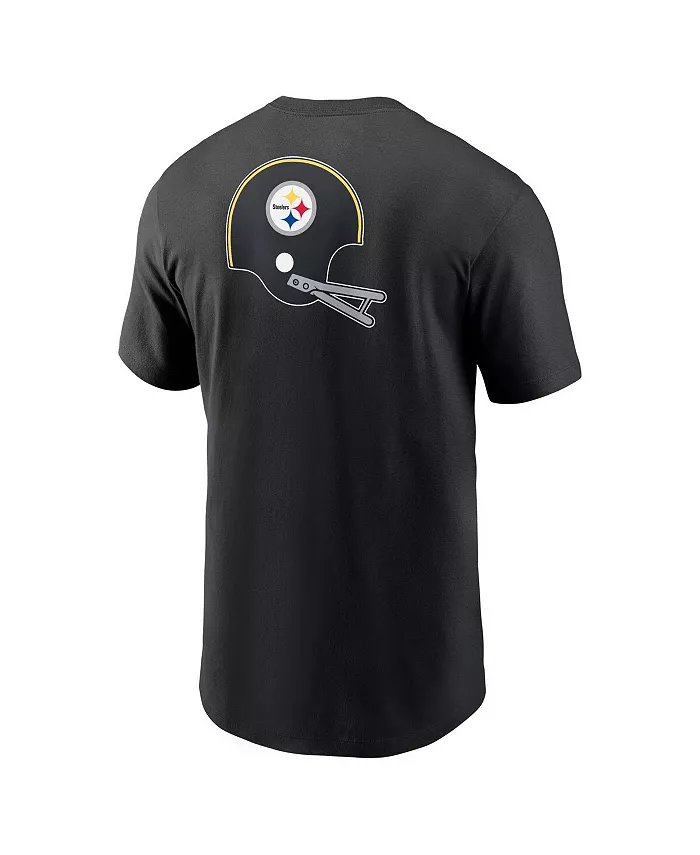 Мужская черная футболка Pittsburgh Steelers Rewind с принтом спереди и сзади Nike — фото 3