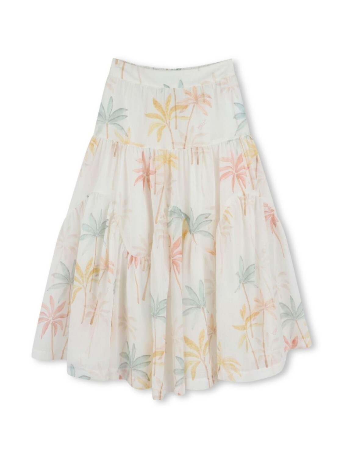 

Chloé Kids юбка миди с цветочным принтом, белый