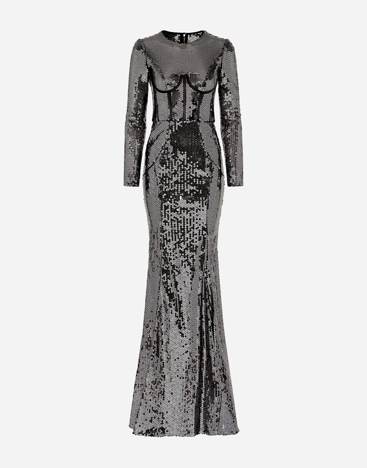 

Длинное платье из пайеток с корсетной отделкой Dolce & Gabbana, серый