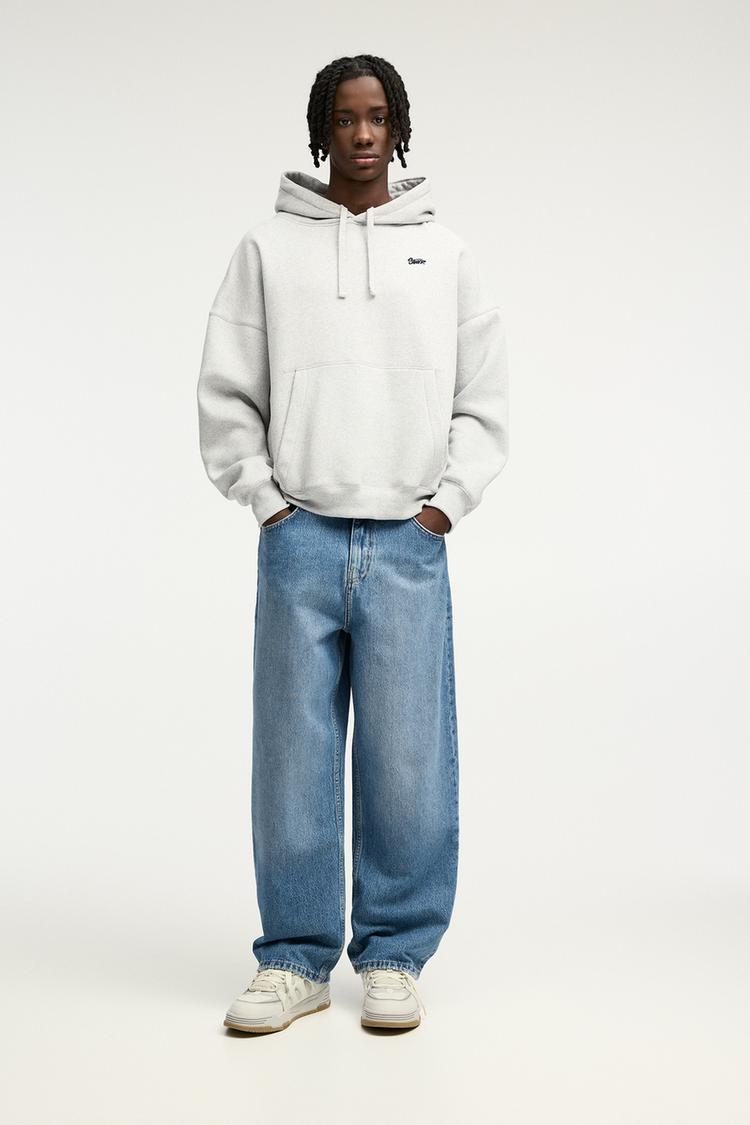

Свободные мешковатые джинсы Pull And Bear, синий