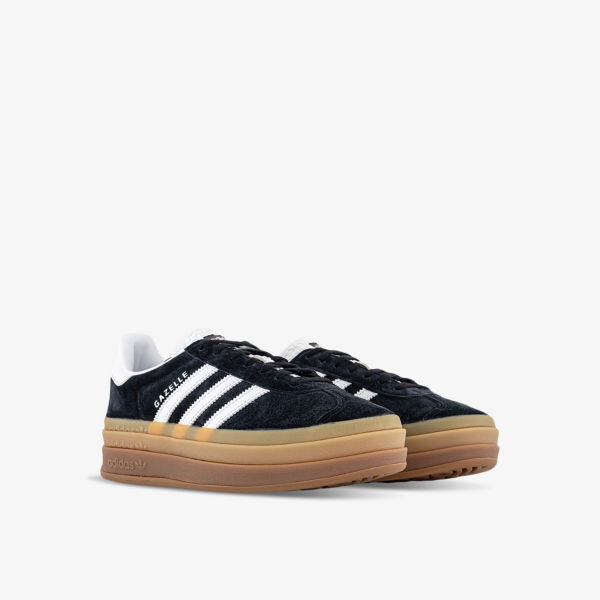 Замшевые низкие кеды Gazelle Bold с фирменным декором Adidas, черный — фото 3