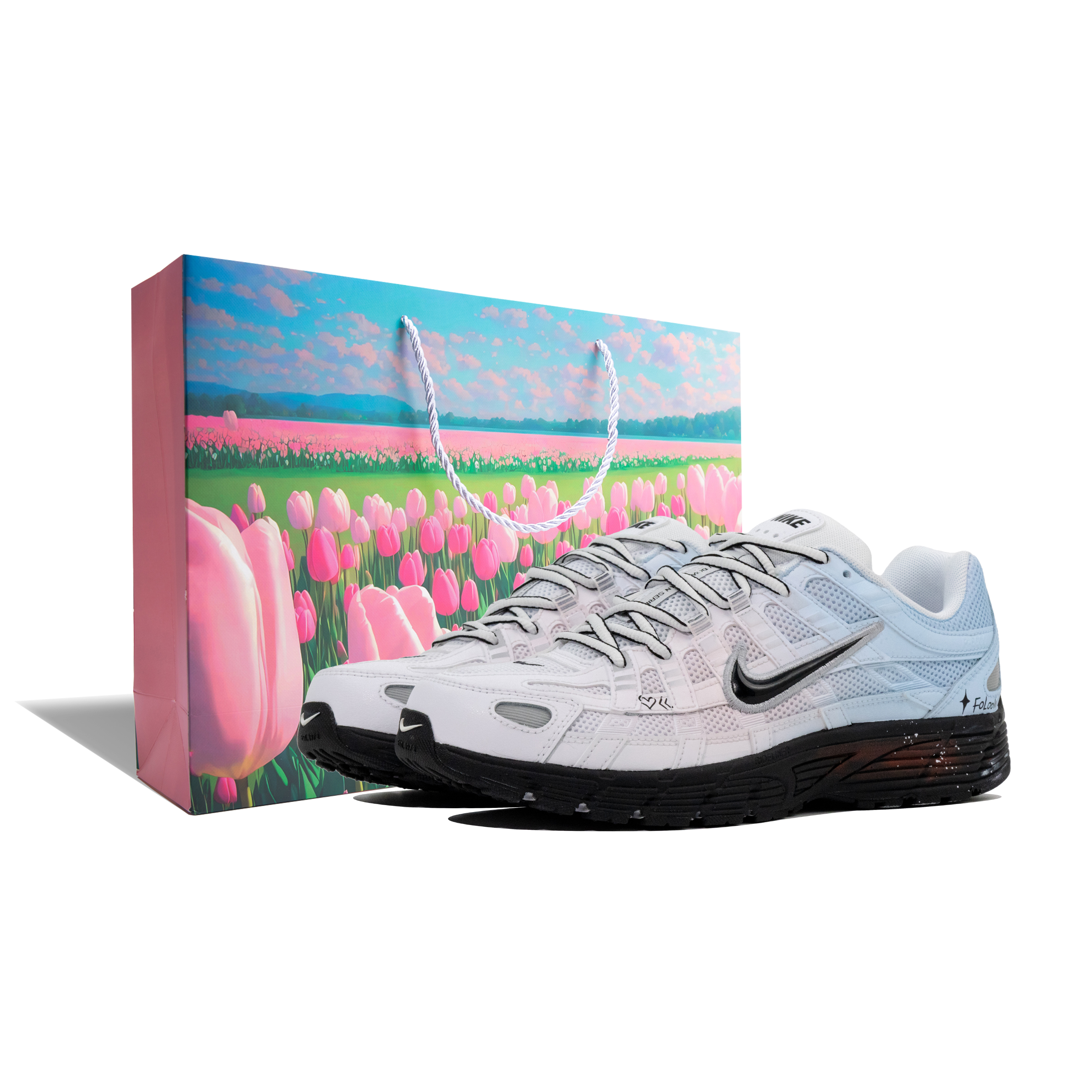 

Nike Кроссовки мужские P 6000 Shock Absorbers Low Top, цвет синий розовый