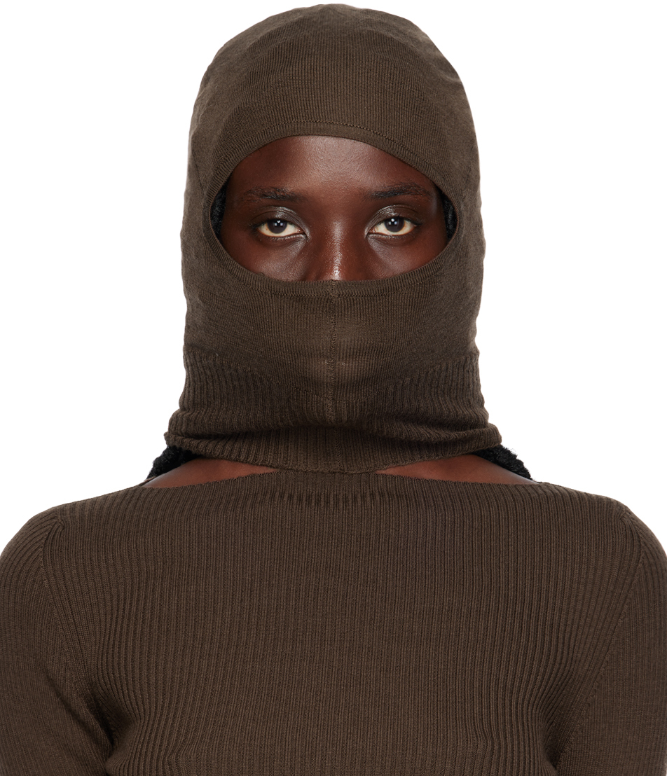 

Череп Балаклава Rick Owens, коричневый