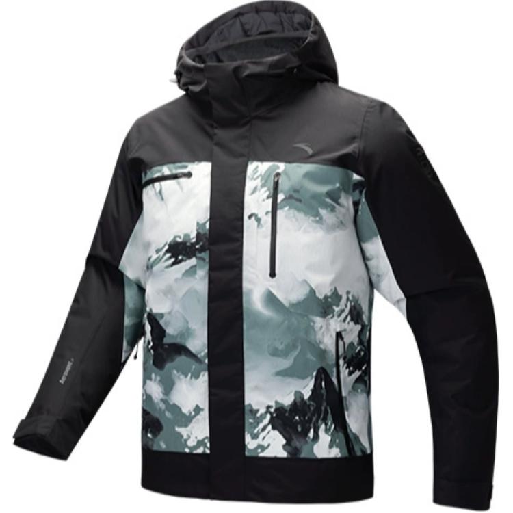 

ANTA Куртка пуховая мужская базовая, Basic Black/All over Print
