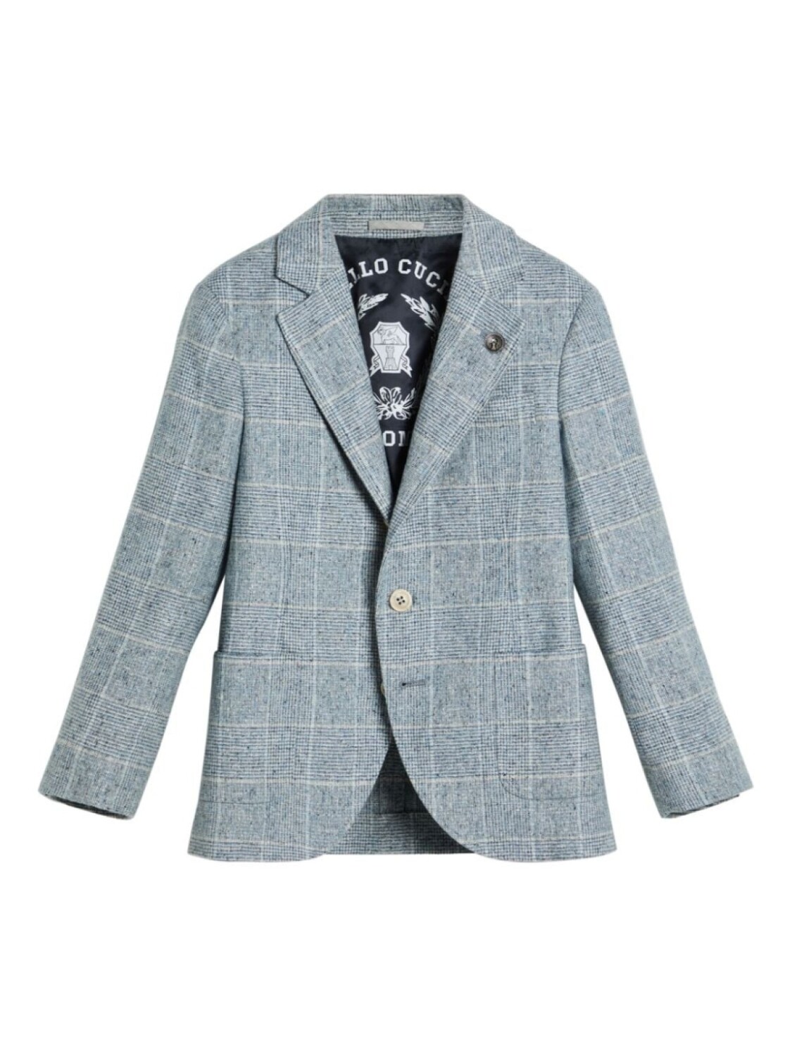 

Блейзер в клетку Brunello Cucinelli Kids, синий