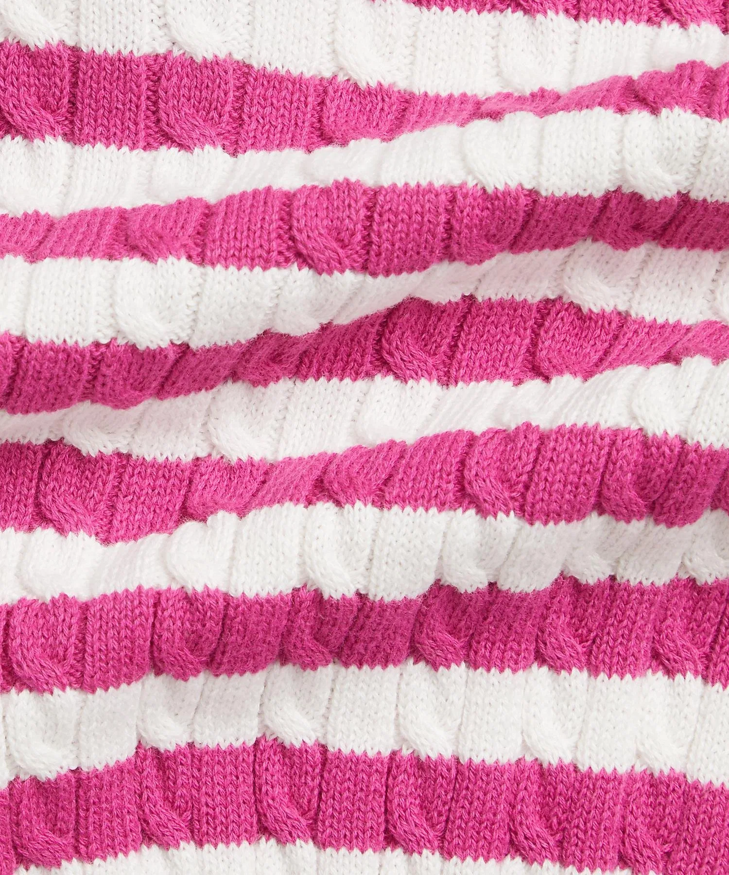 Детский хлопковый кардиган в полоску с мелким косичком Polo Ralph Lauren, 650 Pink — фото 3