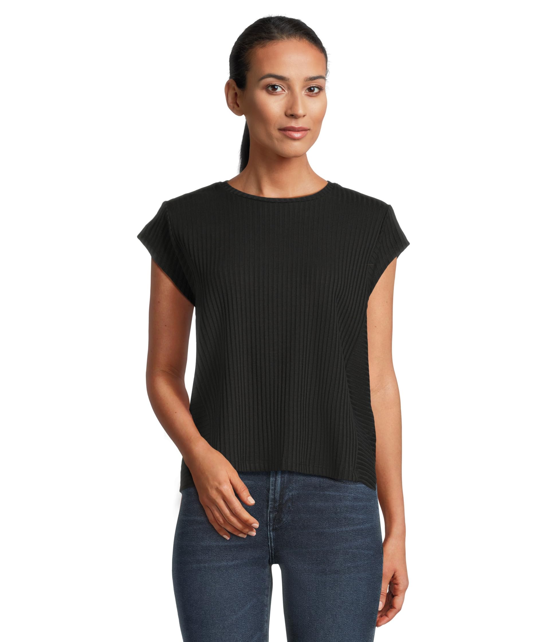 

Топ Eileen Fisher Round Neck Top, черный