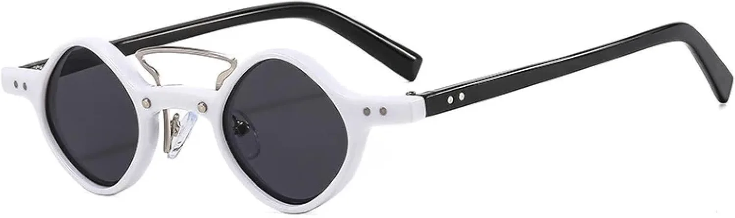 

Солнцезащитные очки с двойной перемычкой, маленькие, женские, красно-фиолетовые, с защитой от УФ-излучения UV400, мужские, с заклепками DSVIGF, White Black Grey