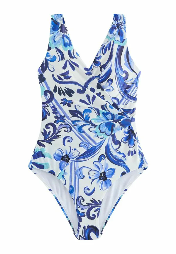 

Купальник с запахом и эффектом утягивания живота, облегающий фигуру для высоких девушек. Next, White/Blue Porcelain, Белый, Купальник с запахом и эффектом утягивания живота, облегающий фигуру для высоких девушек. Next, White/Blue Porcelain