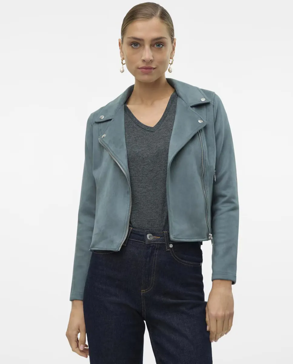 

Женская короткая замшевая куртка Vero Moda, темно-зеленый