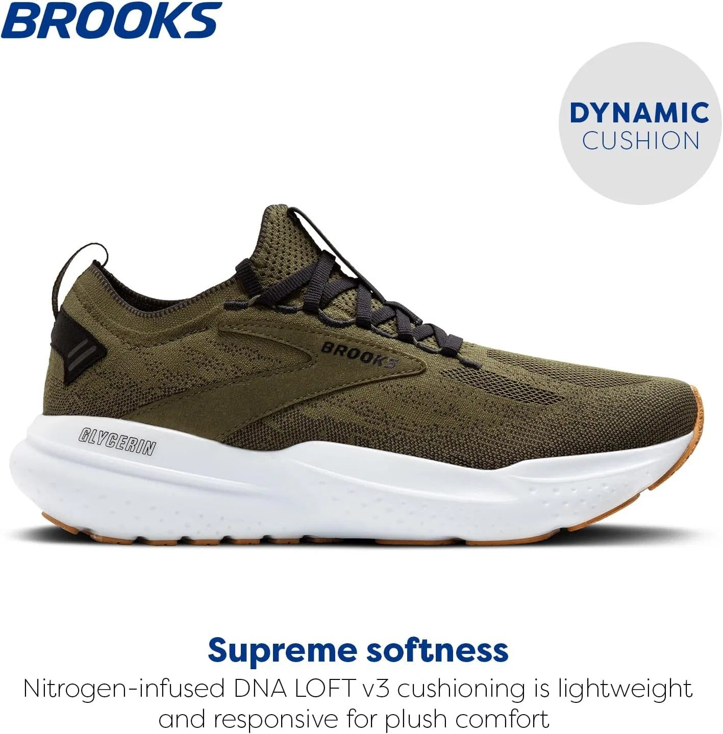 Мужские кроссовки Brooks Glycerin Stealthfit 21, Green / Black / White — фото 2