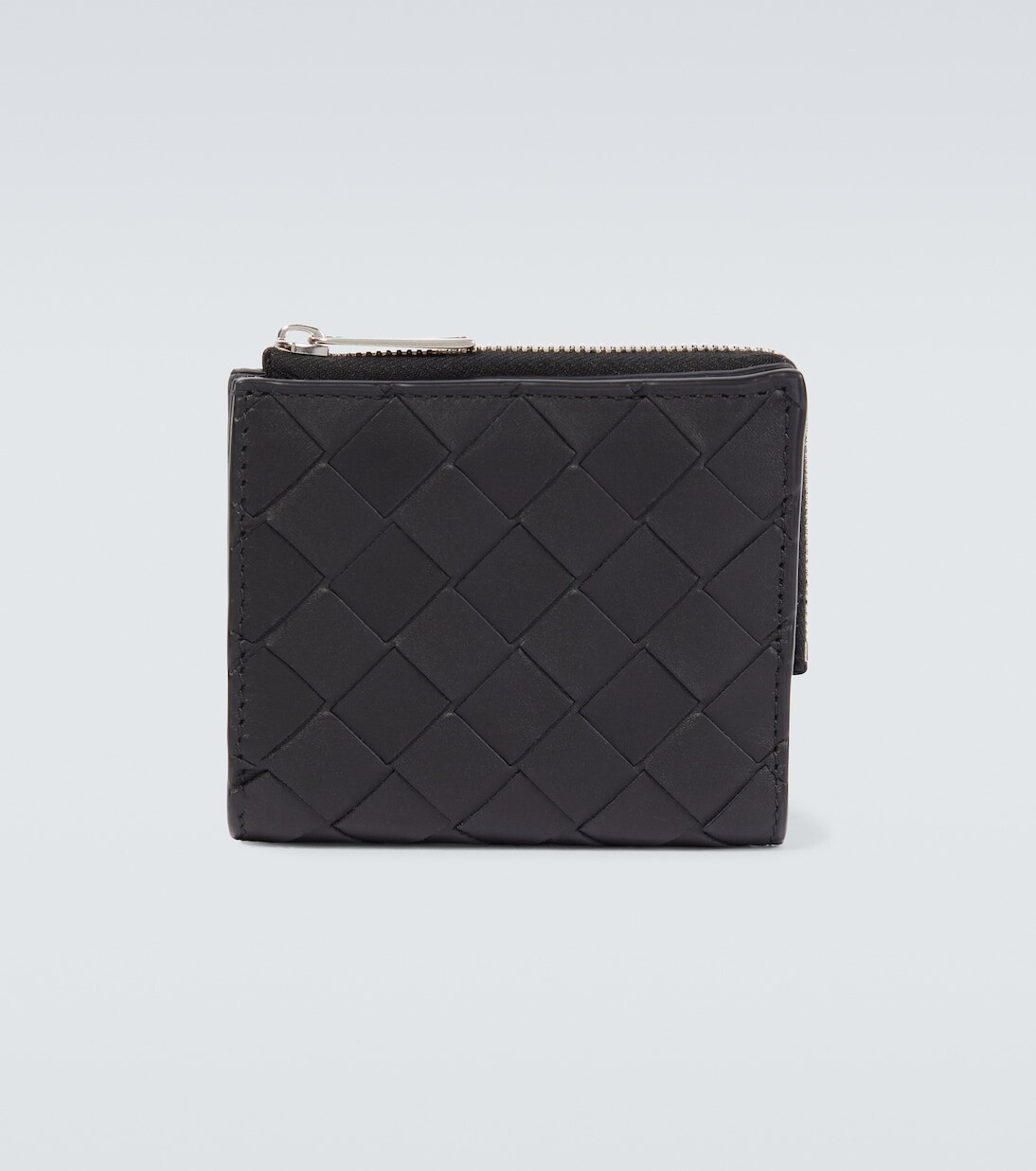 

Кошелек двойного сложения из кожи intrecciato Bottega Veneta, черный