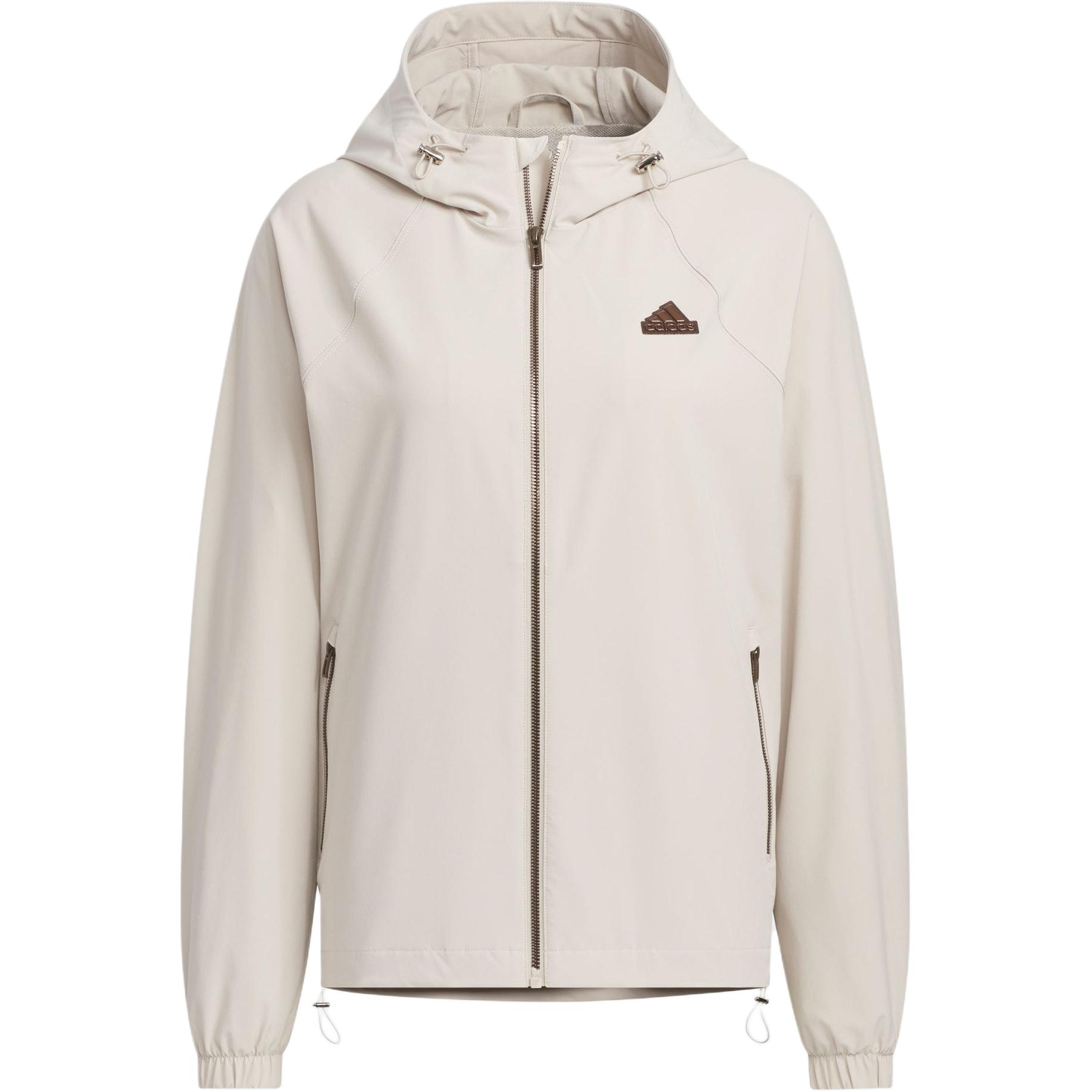 Adidas Технологичная тканая куртка женская светло-коричневая, Light Umber — фото 3