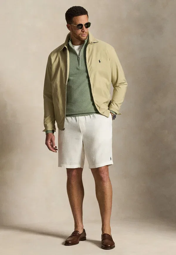 Свитер-свитшот из хлопкового трикотажа с четвертной молнией Polo Ralph Lauren Big & Tall, зелёный папоротник меланж — фото 2
