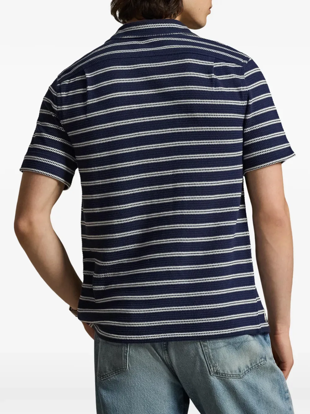 Полосатая рубашка с короткими рукавами POLO RALPH LAUREN, синий — фото 4