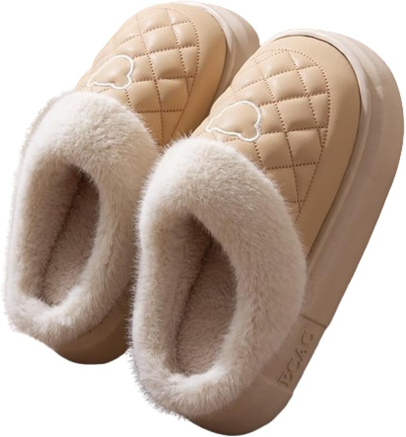 

Мужские домашние тапочки Premium Comfort из кожи с рисунком «Алмазный медведь», мягкие, теплые, пушистые с подошвой из пены с памятью формы Generic, светло-коричневый