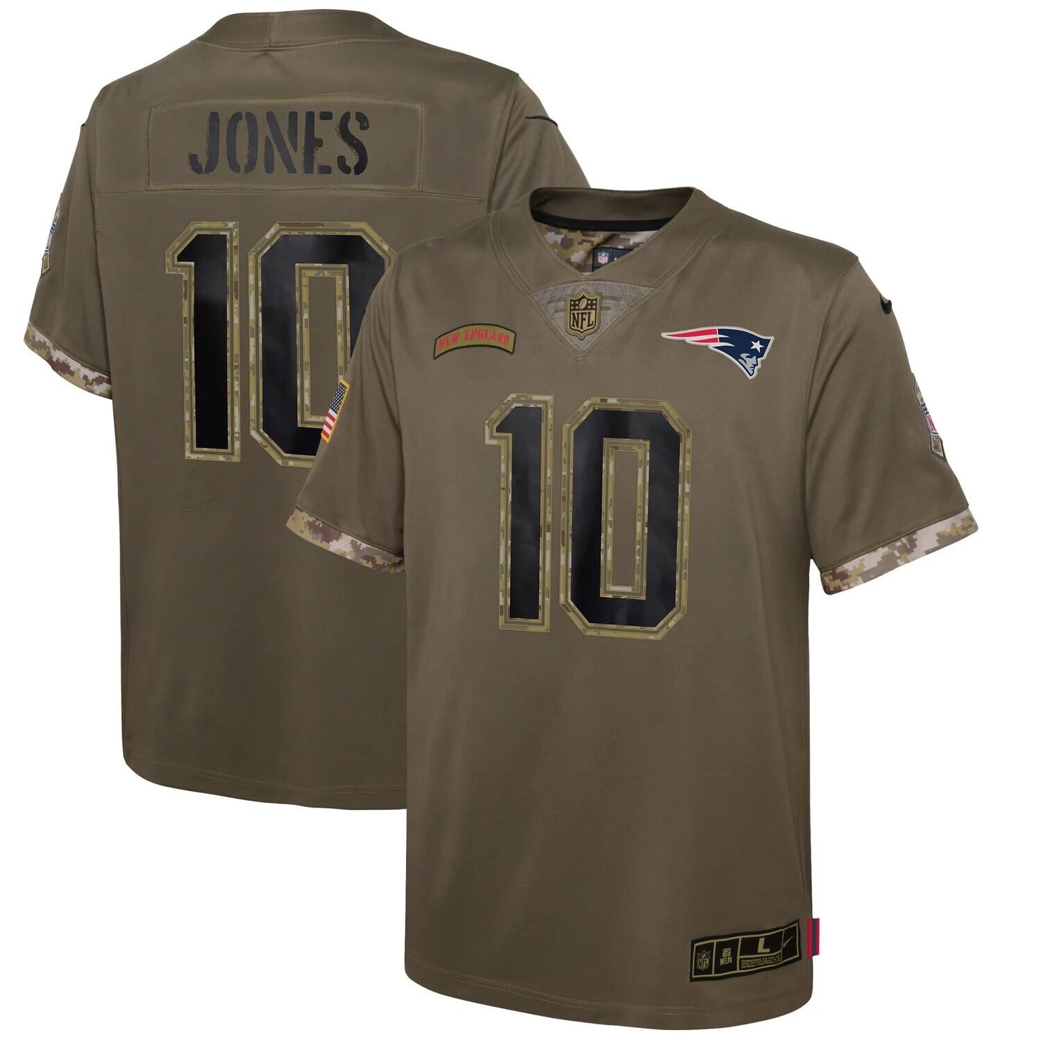 

Молодежная майка Nike Mac Jones Olive New England Patriots 2022 Salute To Service Player Limited Nike