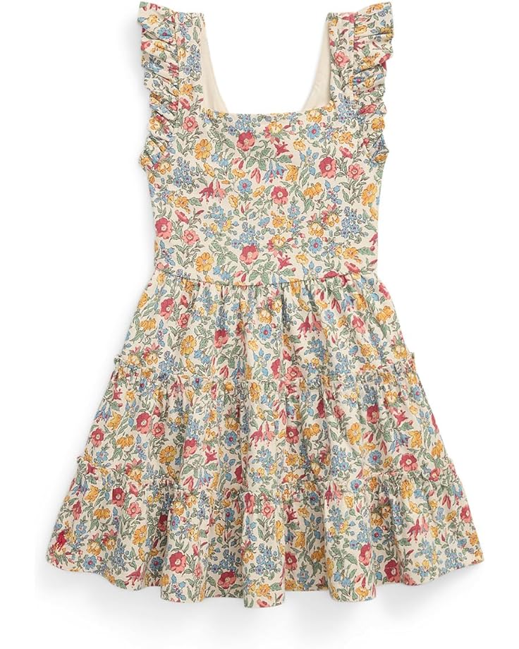 

Платье Polo Ralph Lauren Kids Floral Ruffled Cotton Jersey Dress, цвет Barberry Floral