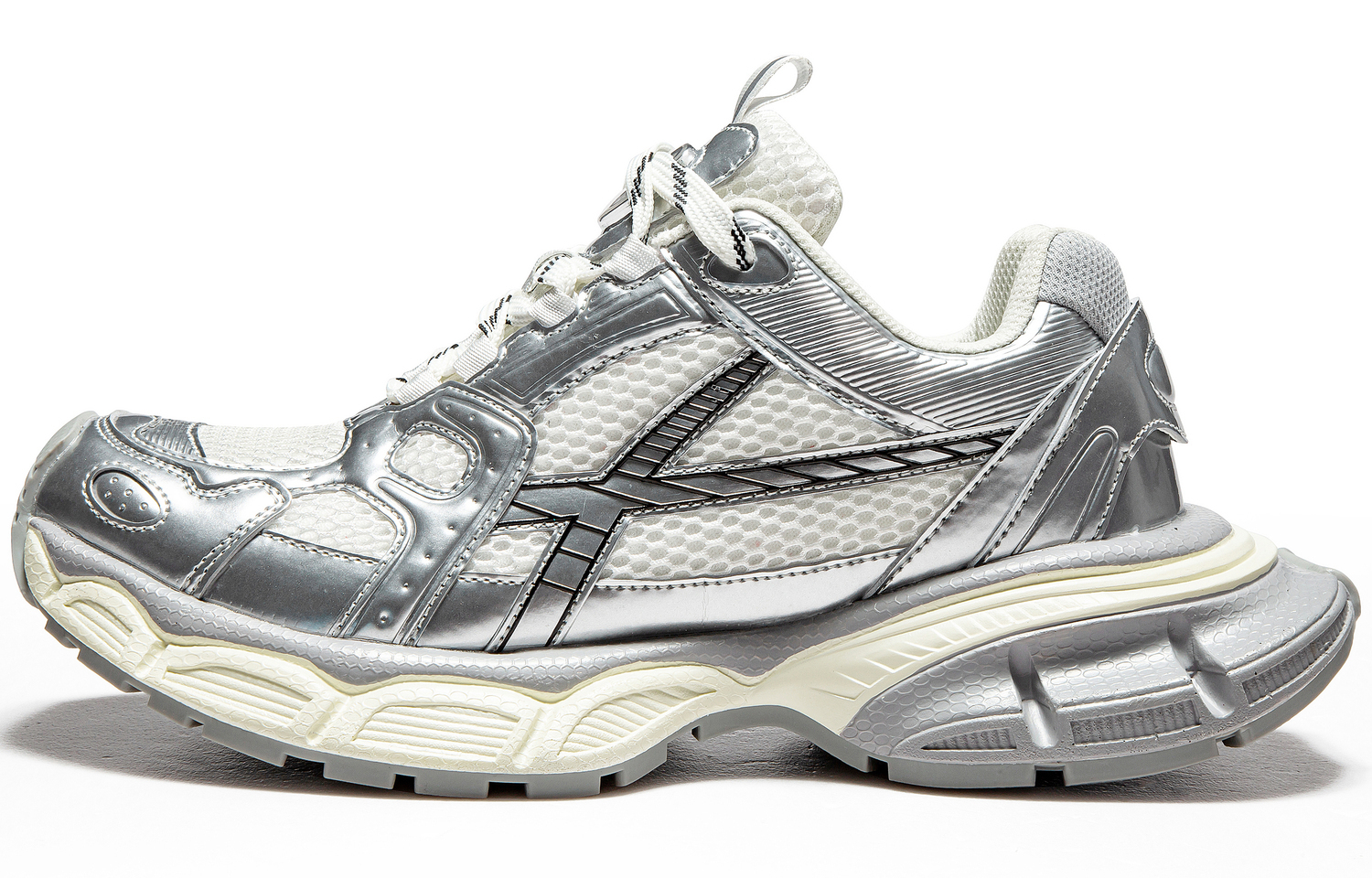 

FINEPLAN Антискользящие и износостойкие массивные кроссовки на платформе унисекс Liquid Silver 2.0, цвет Liquid Silver 2.0