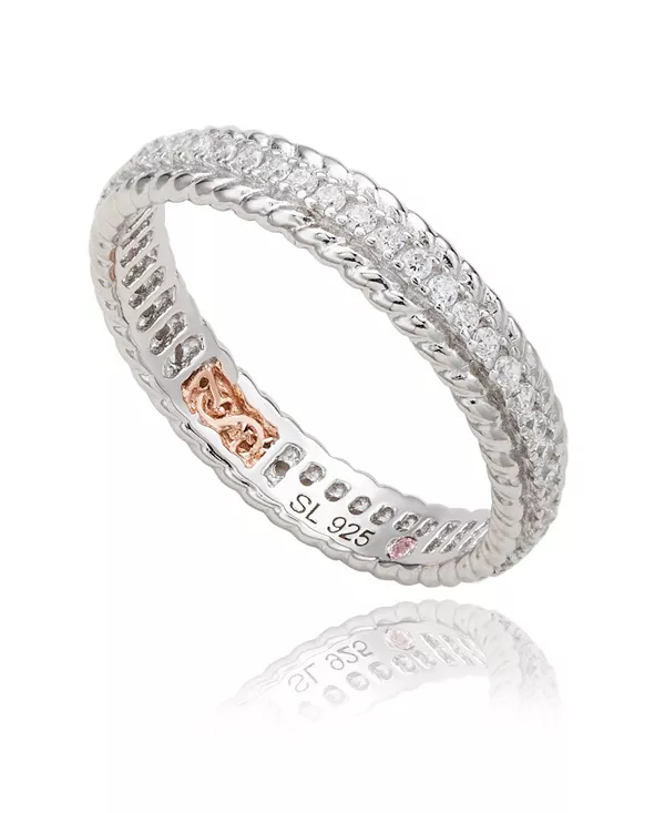 

Серебряное кольцо Suzy Levian с кубическим цирконием и французской филигранью Suzy Levian New York, white