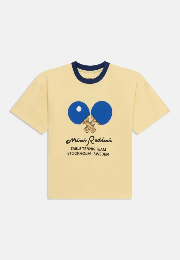 Футболка с принтом Table Tennis Contrast Tee Print от Mini Rodini, желтый