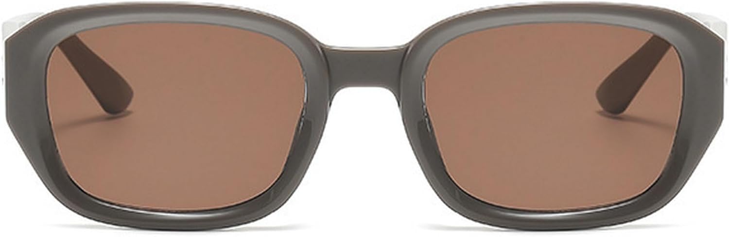 

Винтажные женские прямоугольные солнцезащитные очки, модные популярные очки цвета шампанского, стильные очки с защитой от УФ-излучения, мужские квадратные солнцезащитные очки mincl, Brown