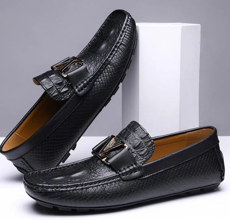 Лоферы мужские Leather Shoes Loafers, Black HBNCFTI — фото 3