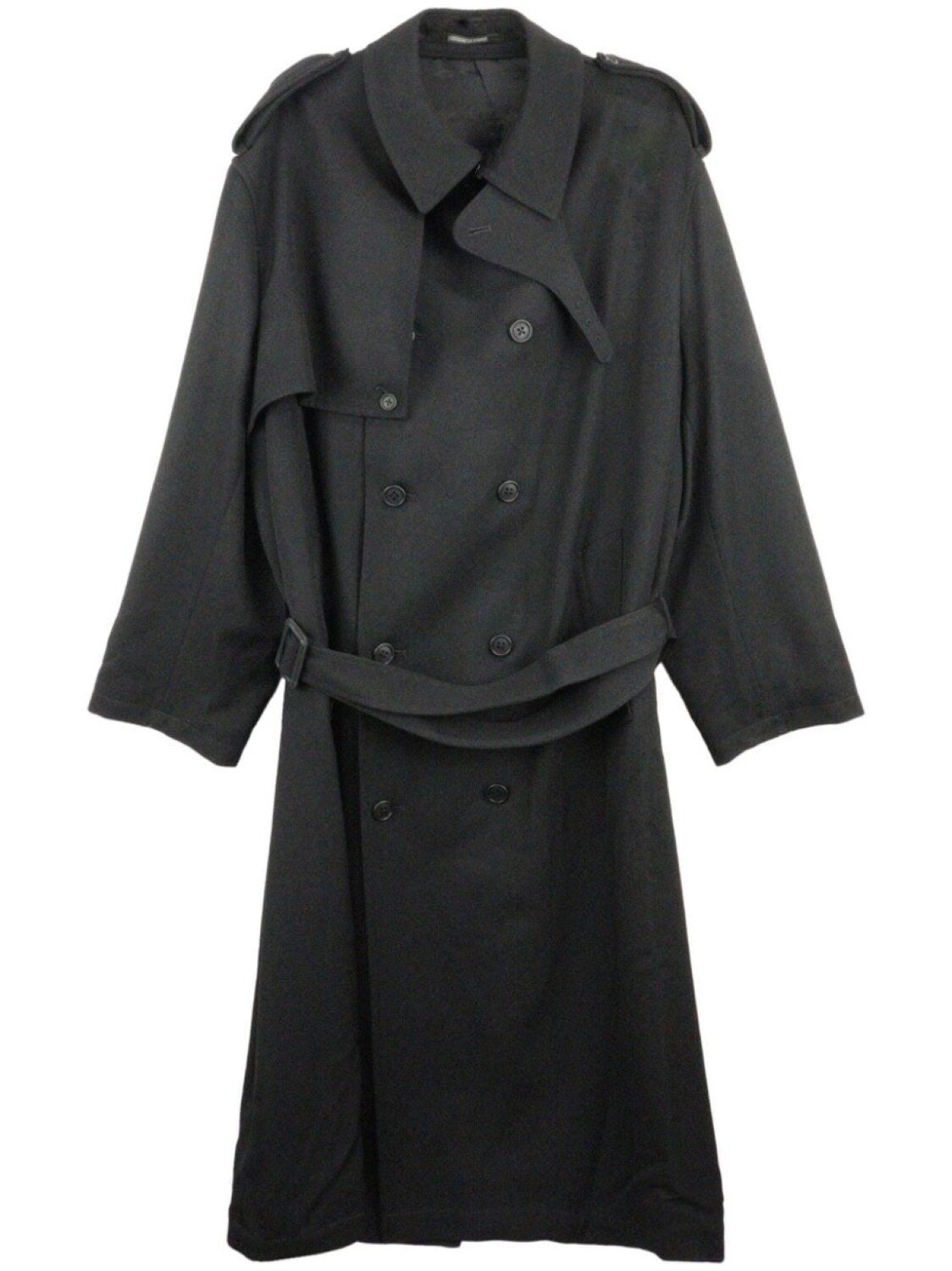 

Yohji Yamamoto K-Chin Flap trench coat, черный