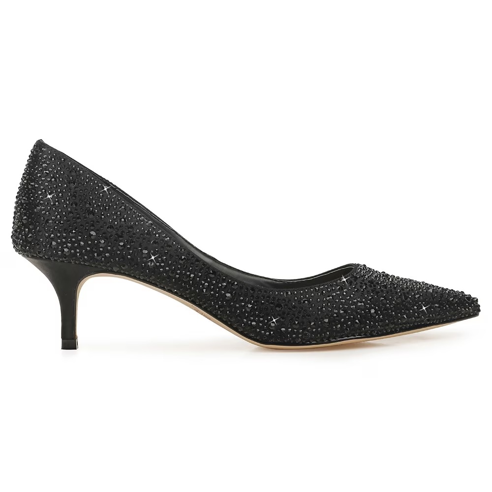 Туфли на каблуке Frenchie Jewel Badgley Mischka, black fabric — фото 2