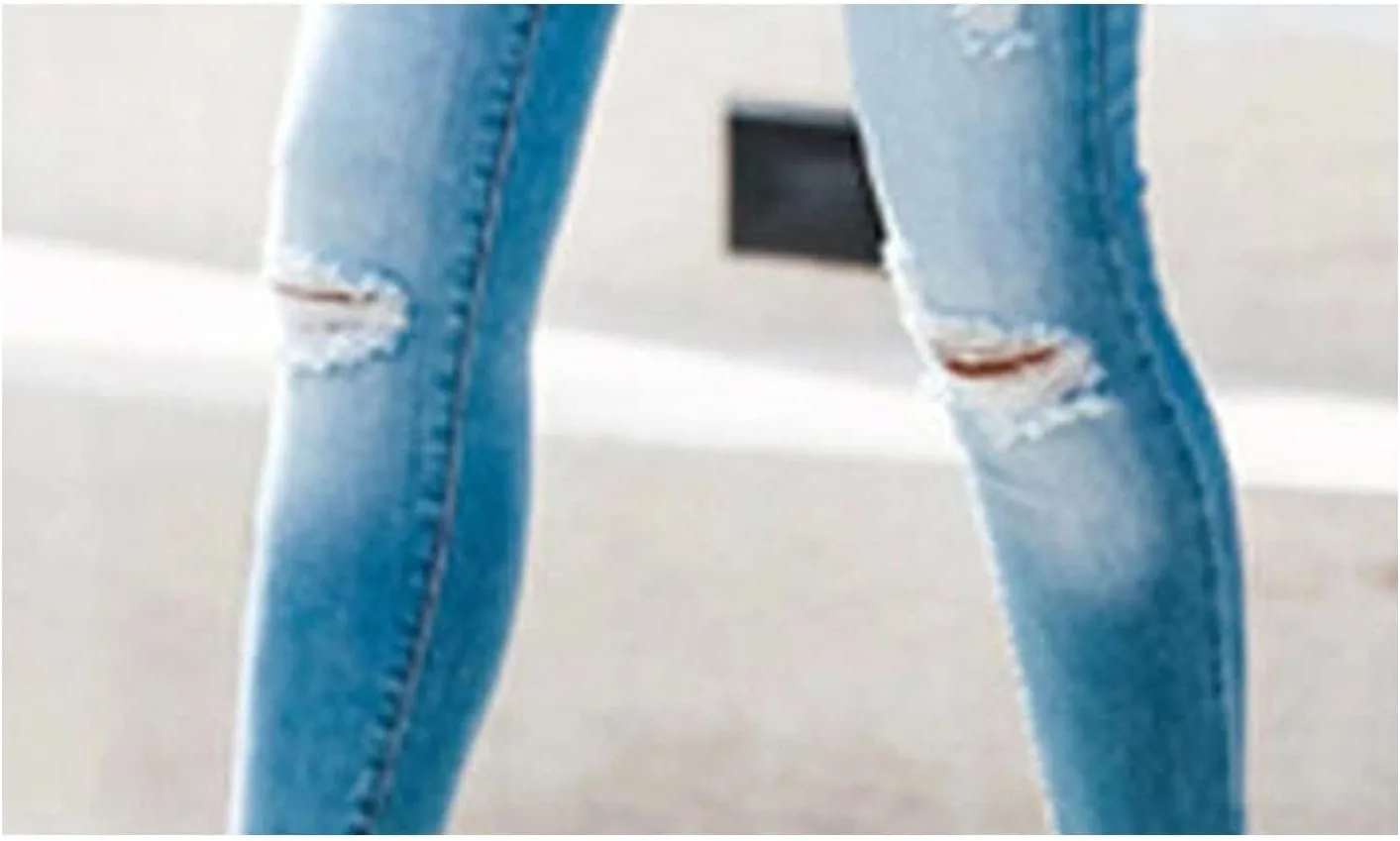 Женские джинсы Irregular Raw Edge Denim Skinny с дырками и эффектом подтяжки — фото 4