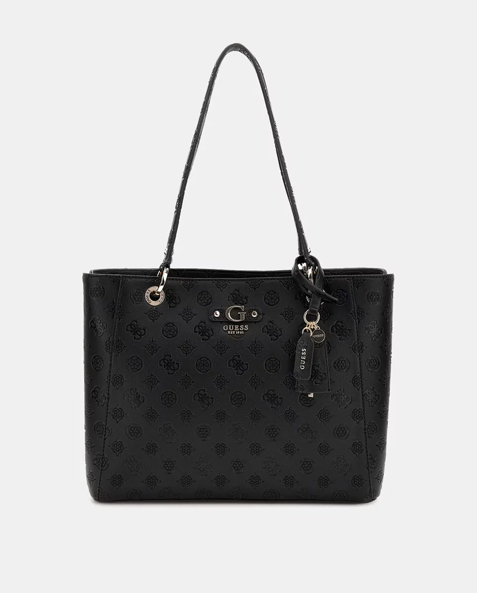 

Сумка-шоппер с короткой ручкой и съемной подвеской Guess, черный