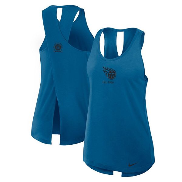 

Женский топ dri-fit navy tennessee titans glory с открытой спиной и перекрестными лямками Nike