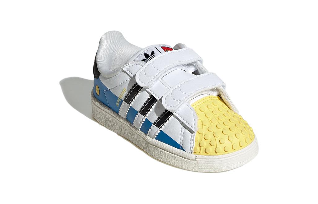 Низкие дышащие кроссовки SUPERSTAR CF для малышей и младенцев Adidas Originals, белый/синий — фото 3