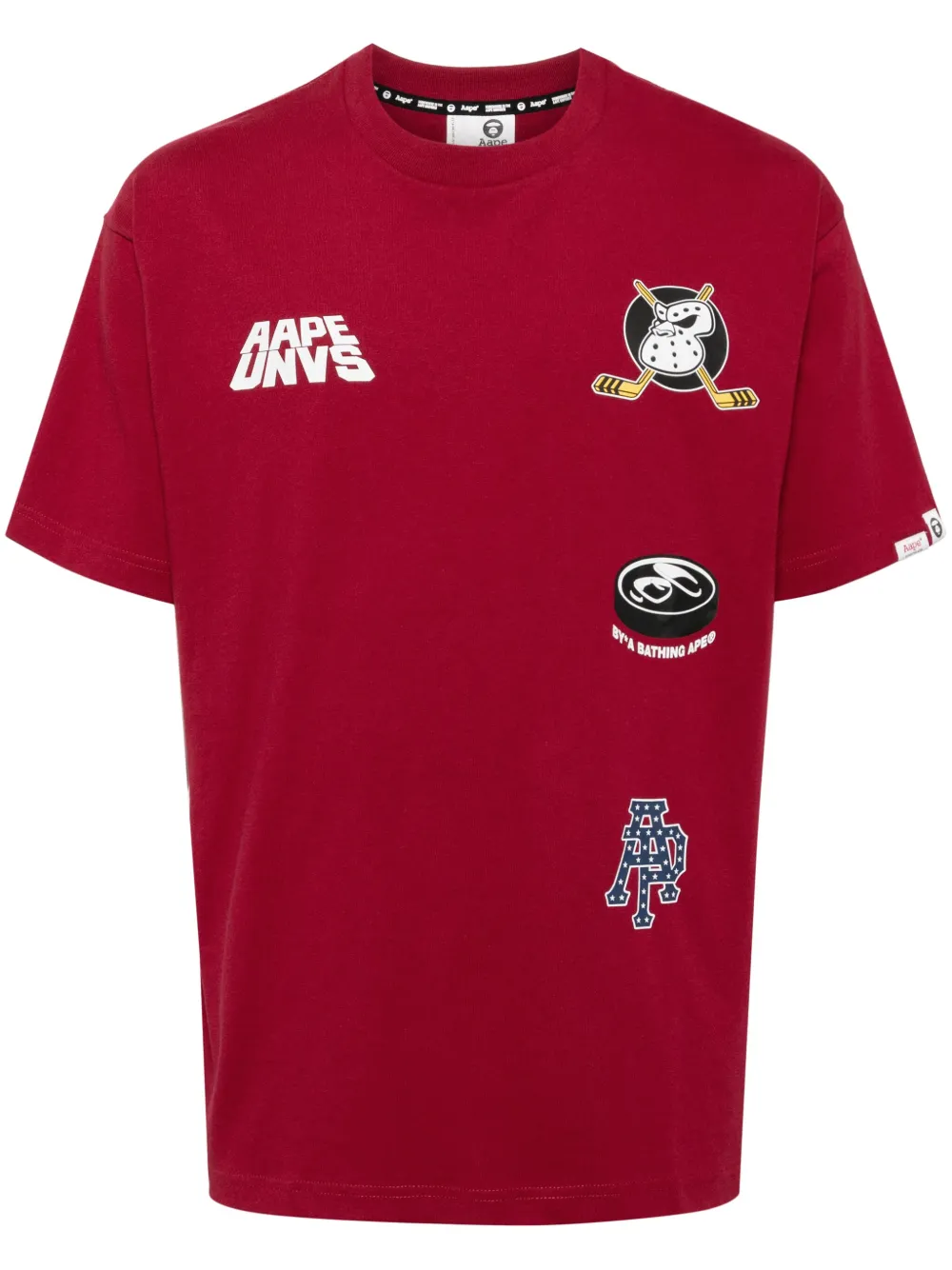 

Футболка с графичным принтом AAPE BY *A BATHING APE, красный