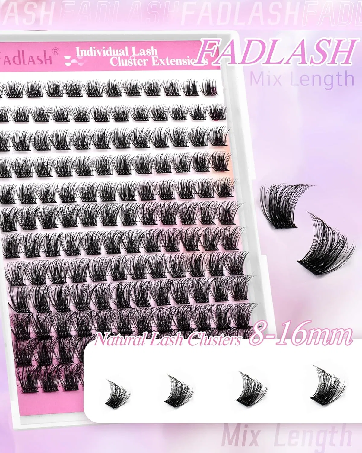 Накладные ресницы Fadlash Cluster Eyelashes 8-16 мм, 0.07 мм ‎Fadlash — фото 4
