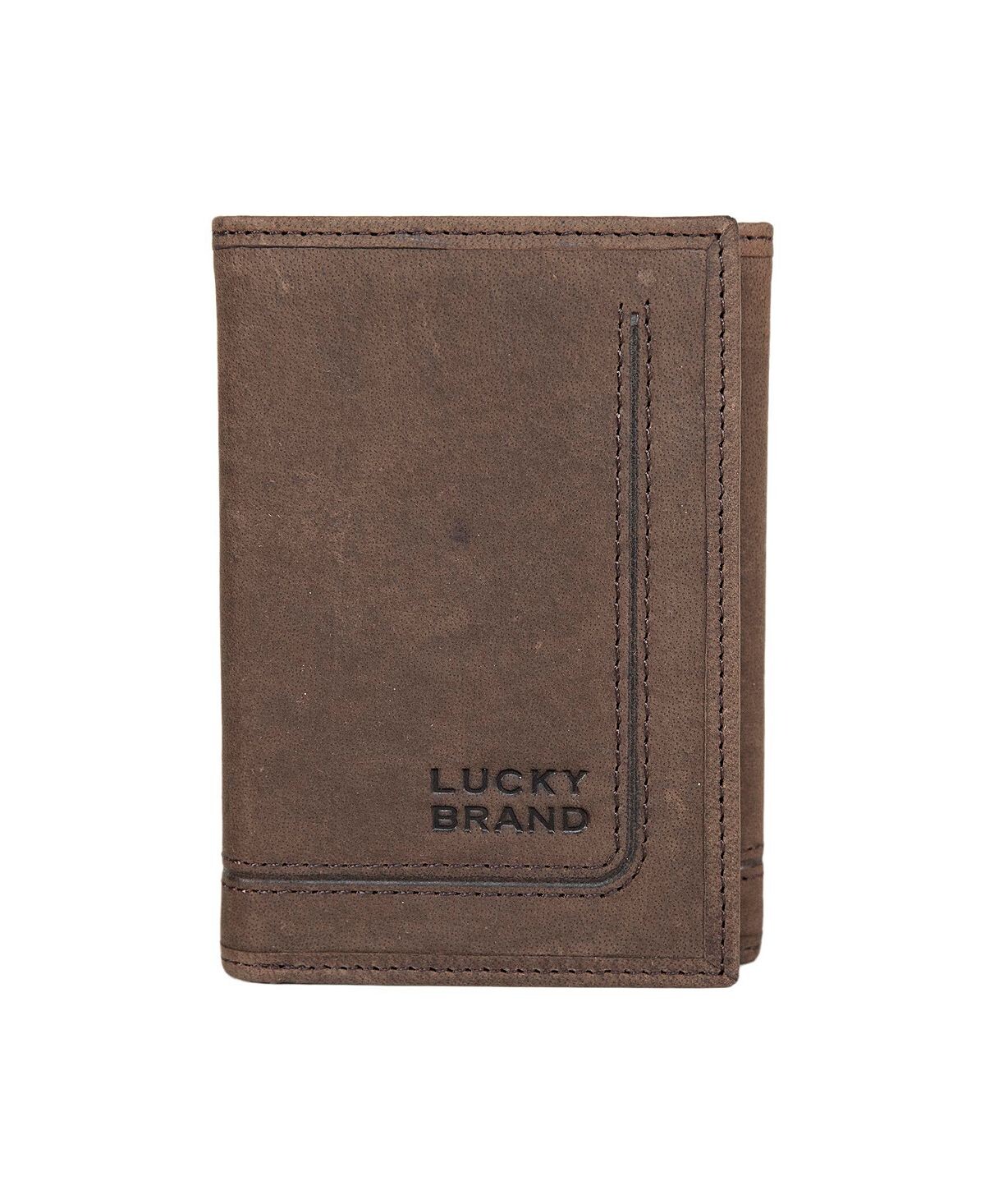 

Мужской кожаный кошелек тройного сложения с рифленой отделкой Lucky Brand