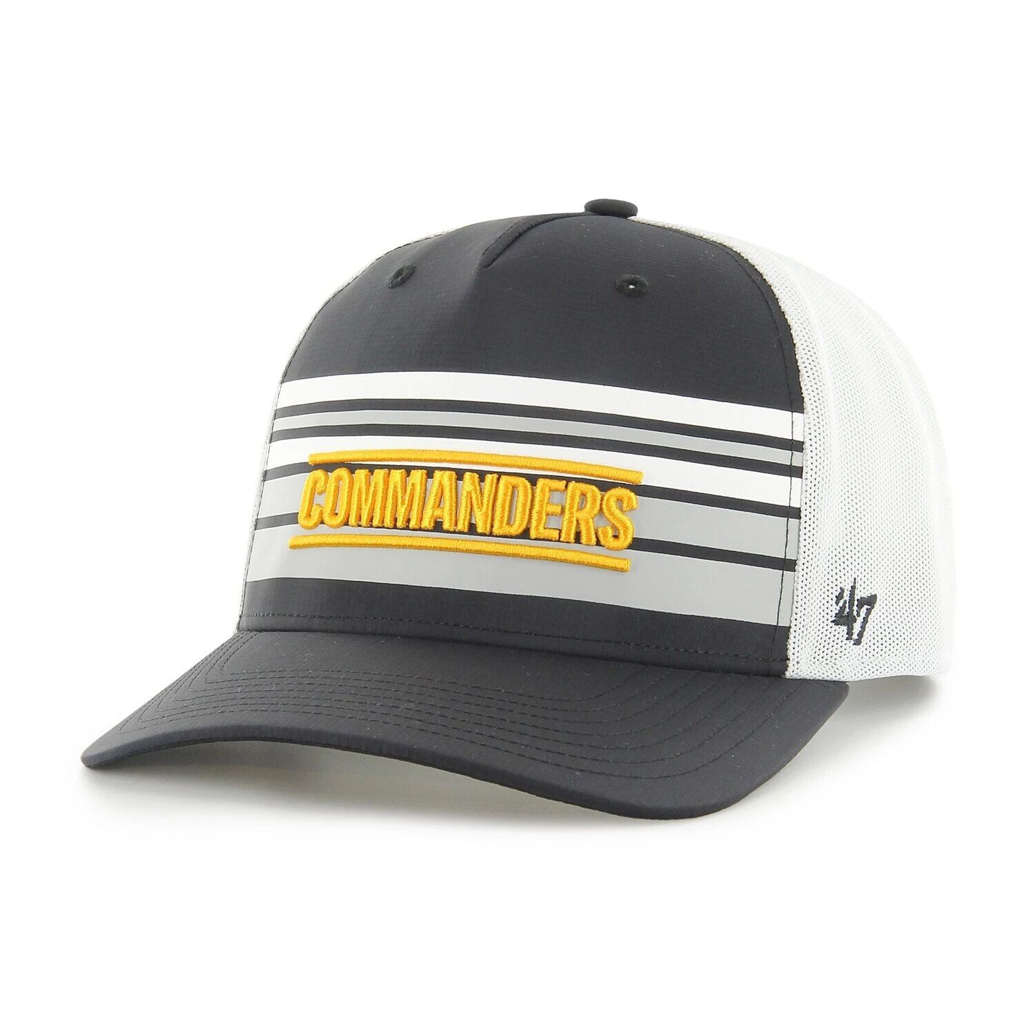 

Мужская черно-белая кепка Washington Commanders Altitude MVP Trucker Snapback '47