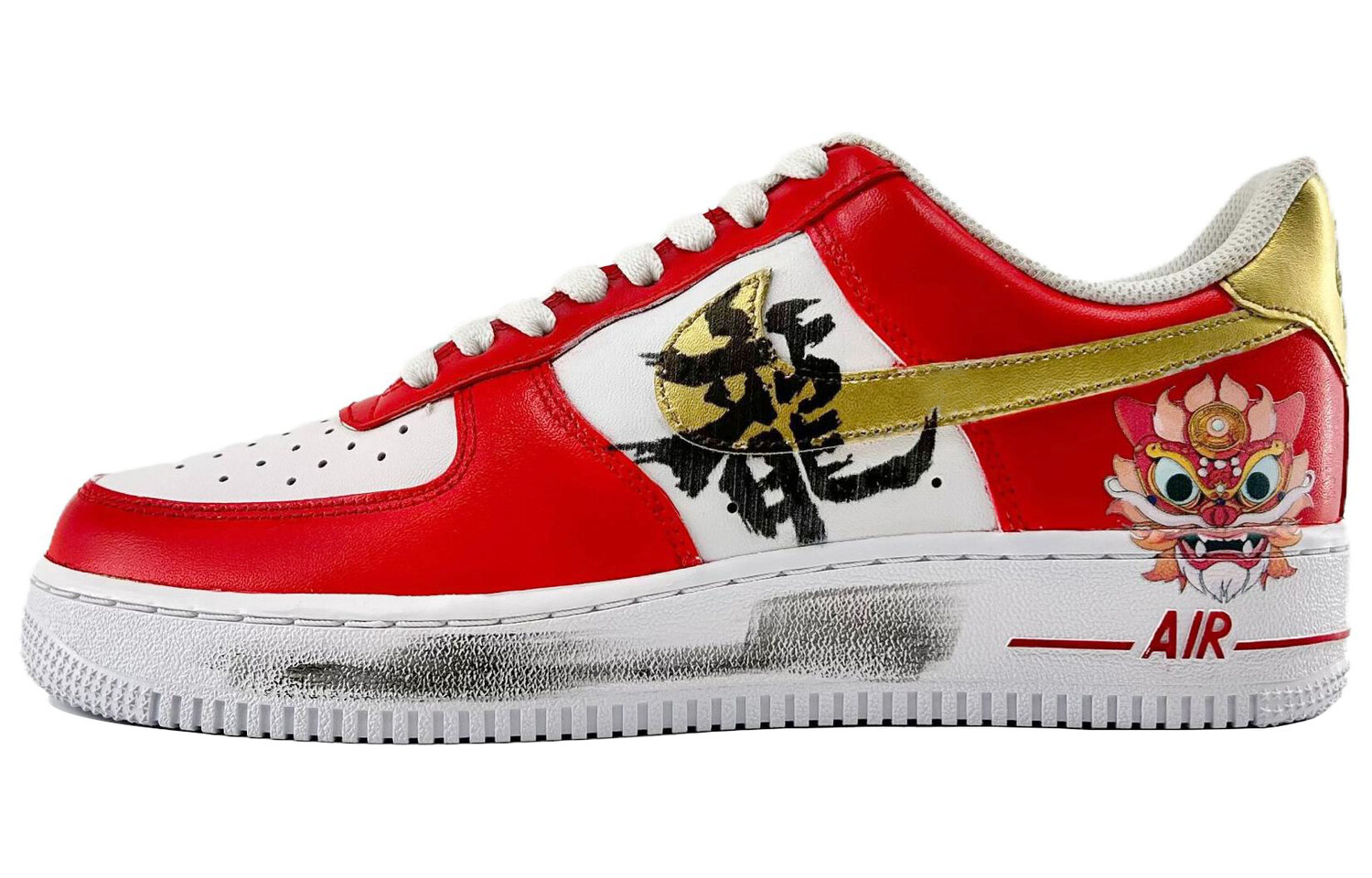 

Кроссовки Nike Air Force 1 Skateboarding Shoes Men Low-top Red, белый/красный