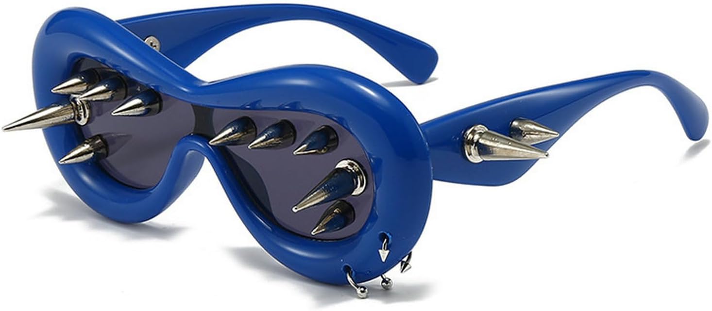 

Laureles Модные крутые рокерские солнцезащитные очки «кошачий глаз» в стиле Y2K для женщин с металлическими заклепками для мужчин в стиле панк, черные защитные очки, C2