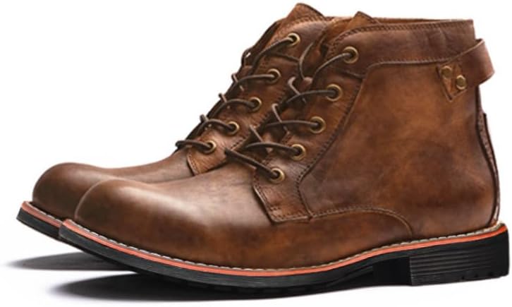 

Ретро мотоциклетные ботинки для мужчин, модные кожаные ботинки Чакка на шнуровке, повседневная обувь, ботинки, удобные классические ботинки, высокие дышащие ботинки до щиколотки для мужчин Hhhchpm, коричневый