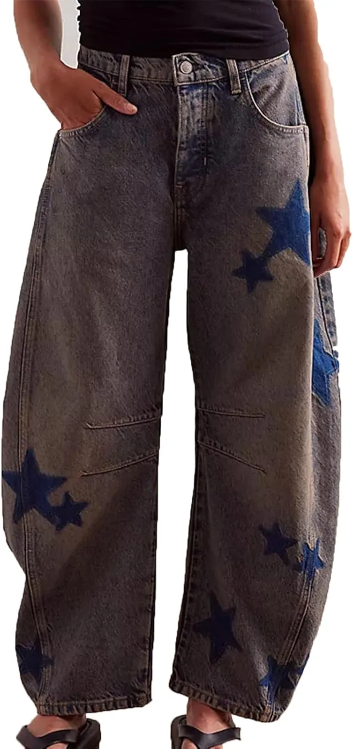 

VIVICOLOR Women's Baggy Barrel Jeans