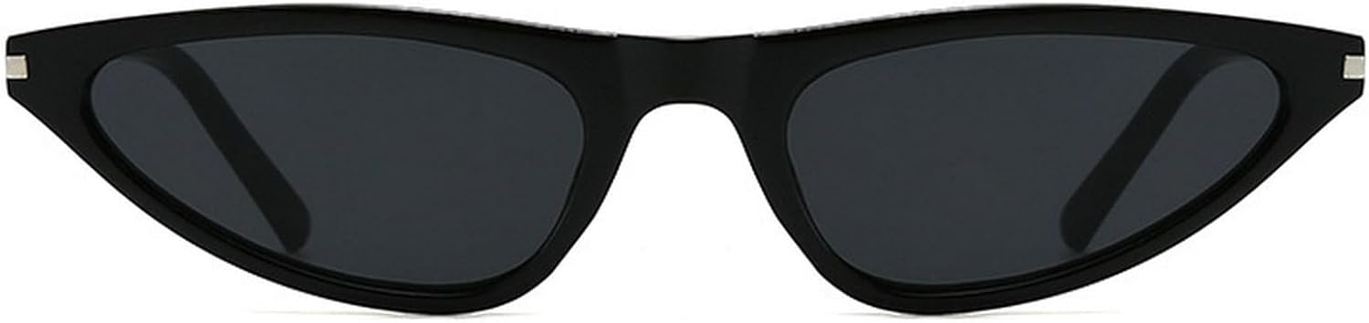 

Ретро винтажные солнцезащитные очки «кошачий глаз» для женщин и мужчин, узкие солнцезащитные очки «кошачий глаз», модные треугольные солнцезащитные очки 2025 года mincl, Black