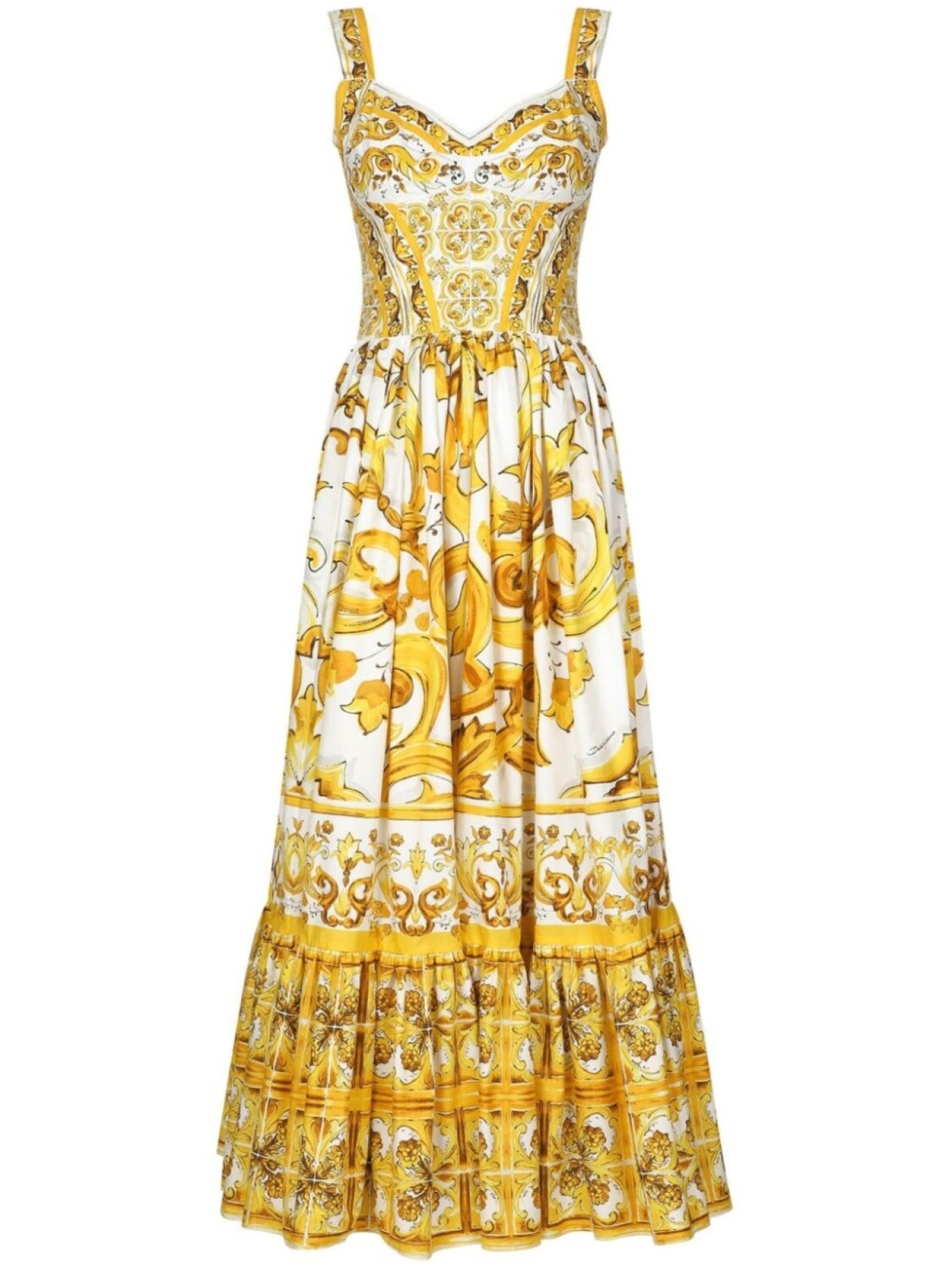 

Dolce & Gabbana платье макси Majolica, желтый