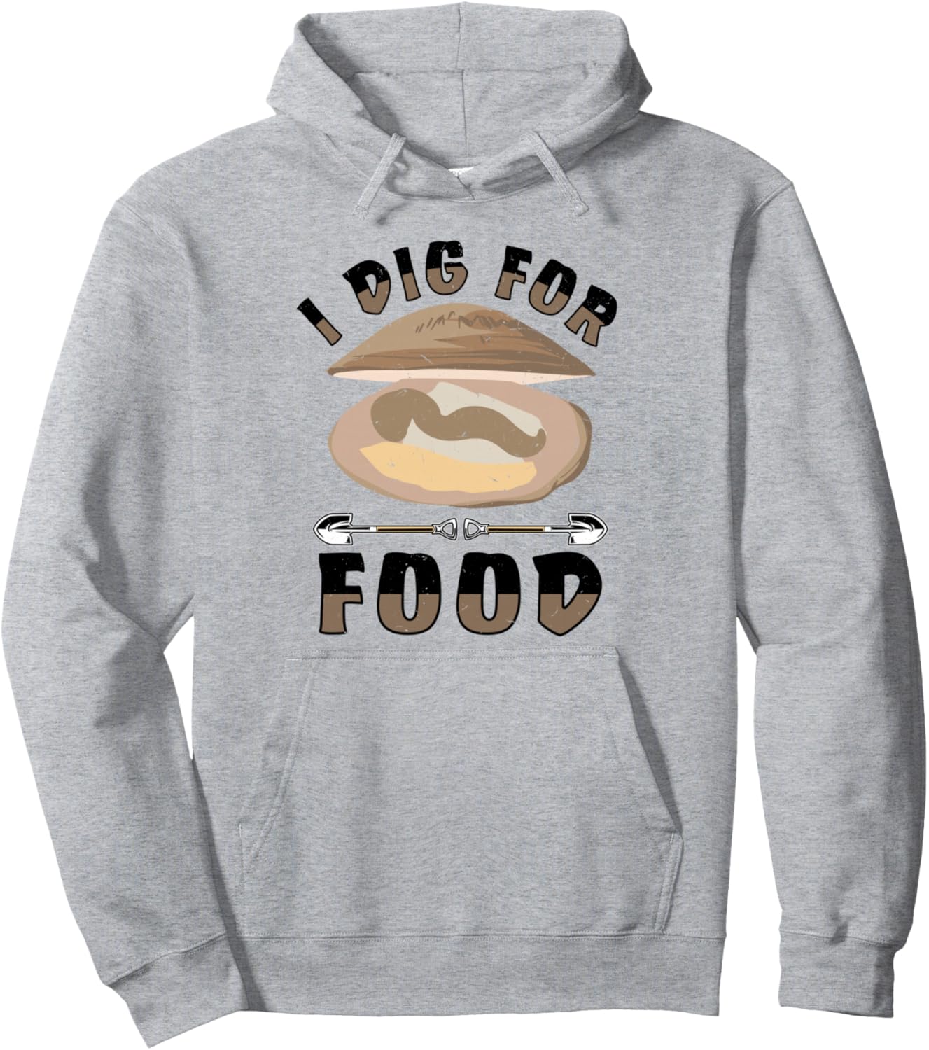 

Худи с дизайном Clam Harvest Cram Enthusiast Seafood Design Clam Digger Clamming Rake Shellfishing Bivalve, серый