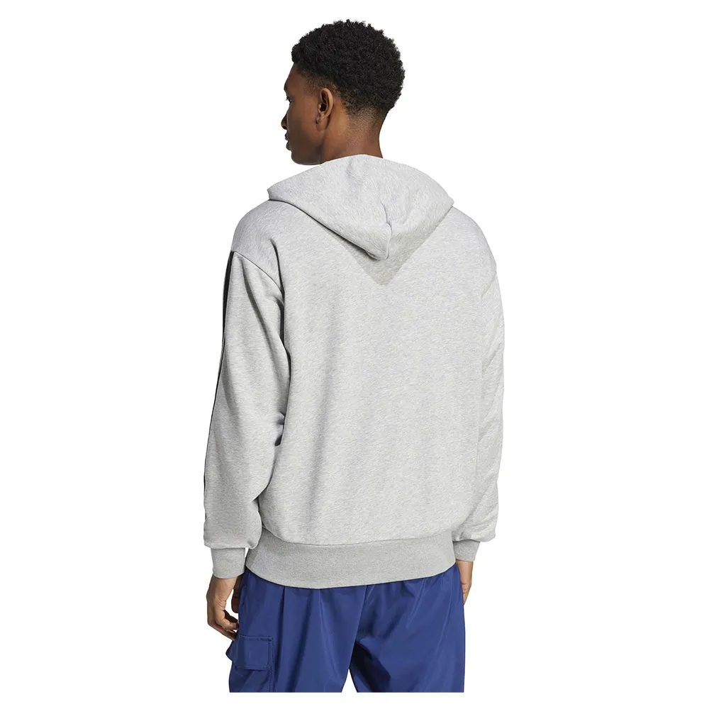 Худи adidas Essentials 3 Stripes French Terry, серый — фото 2